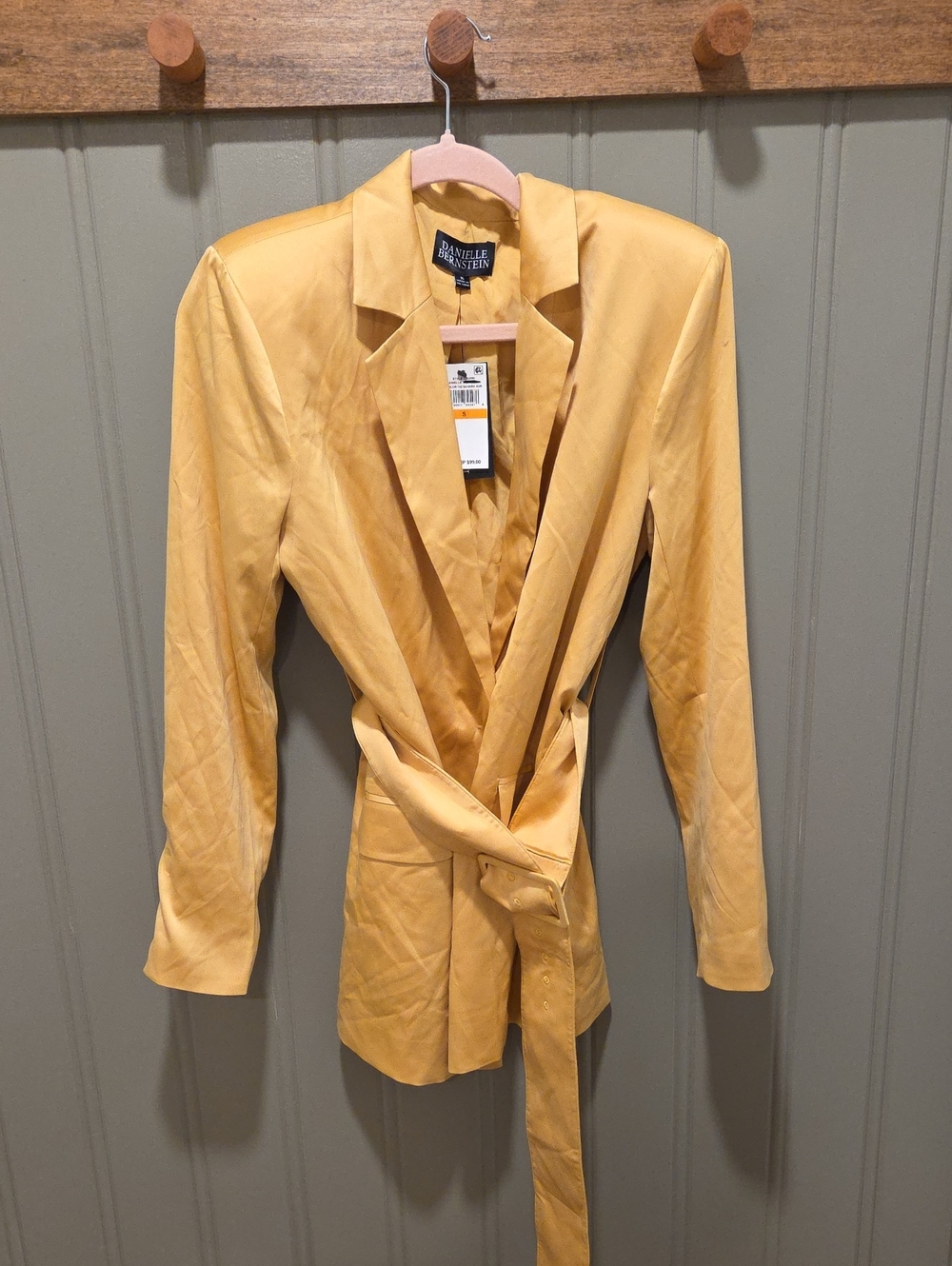 DANIELLE BERNSTEIN Golden Yellow Wrap Blazer